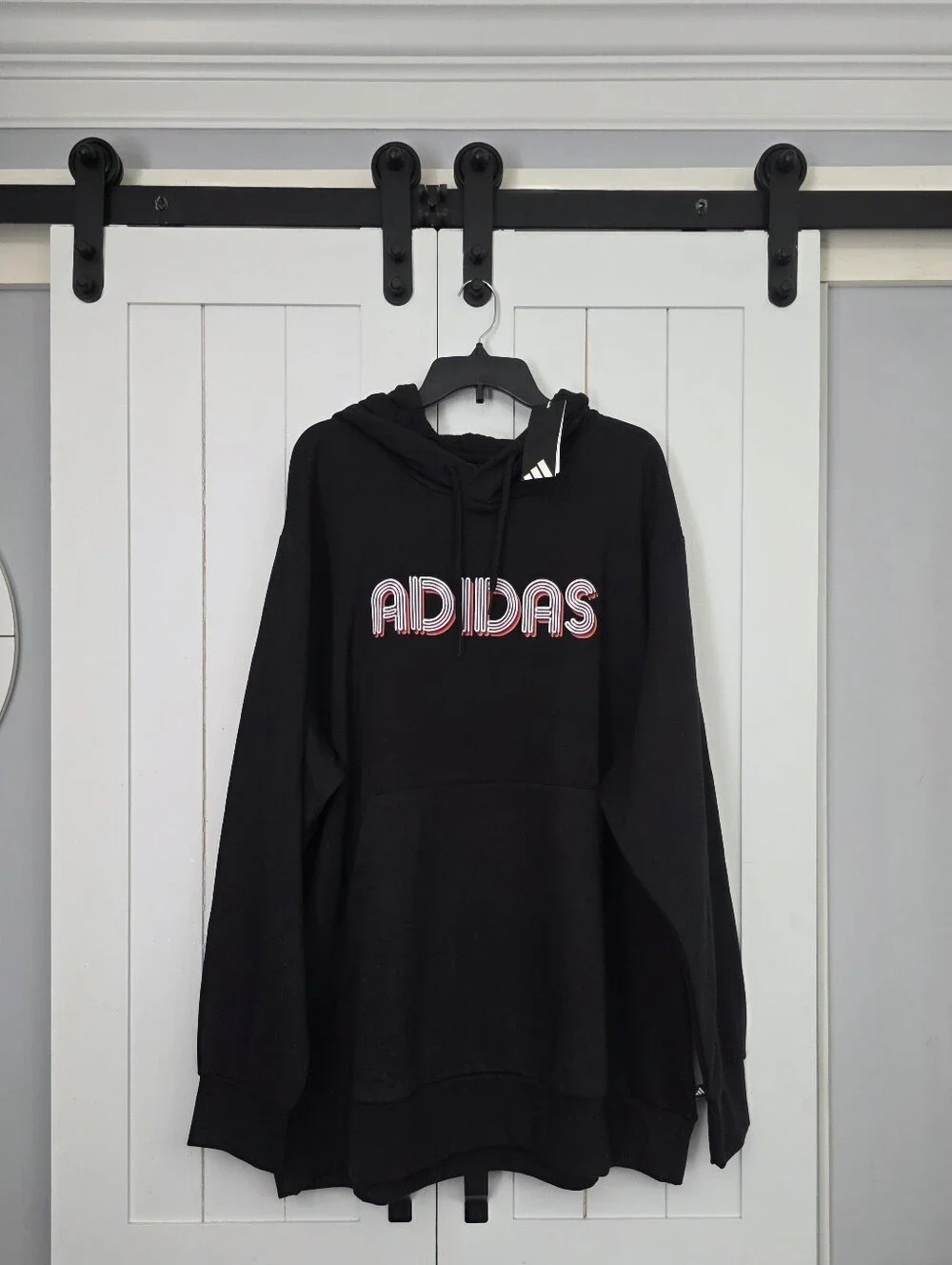Adidas 3D Retro 70s Striped Logo Hoodie. NEW!